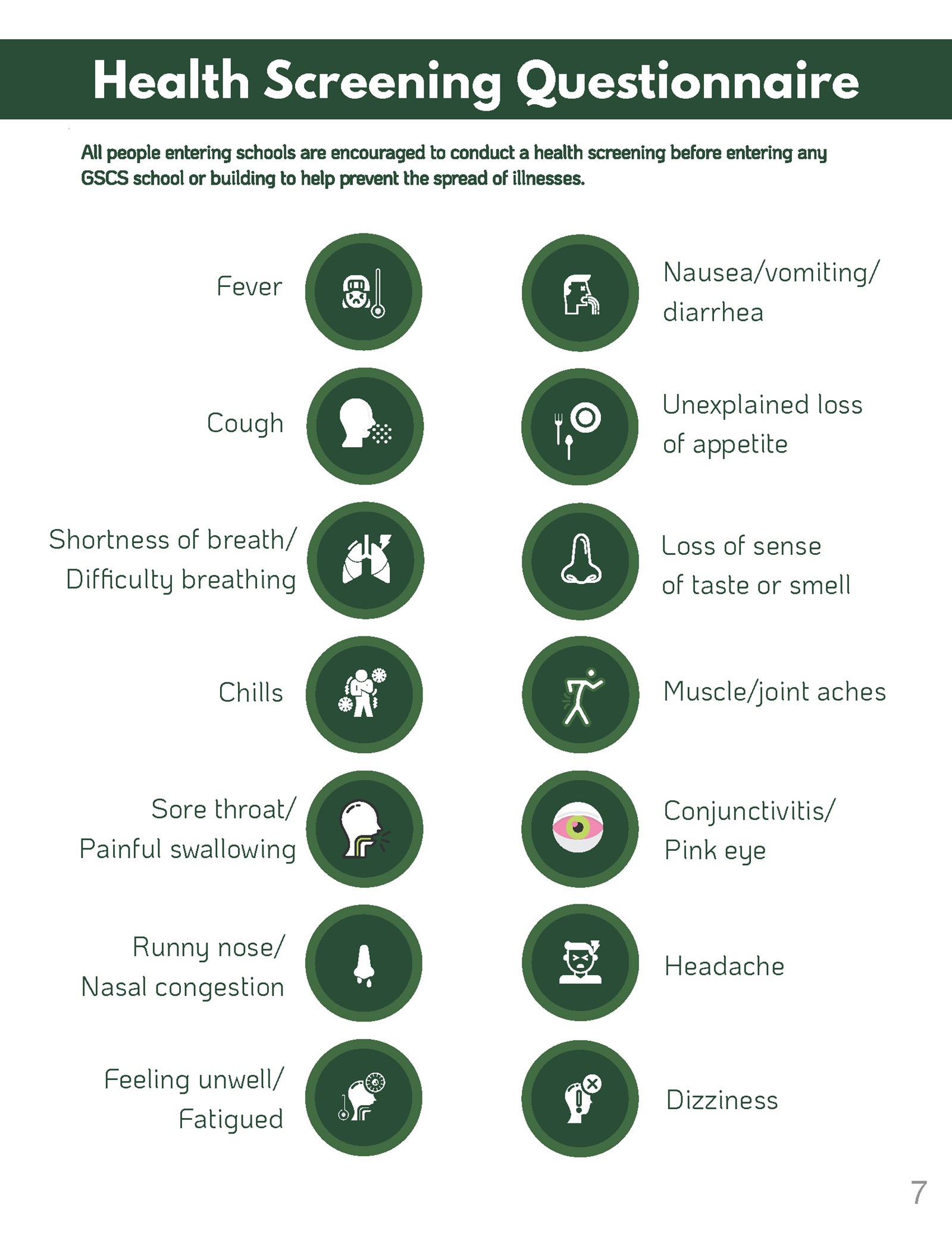 health screening questionnaire