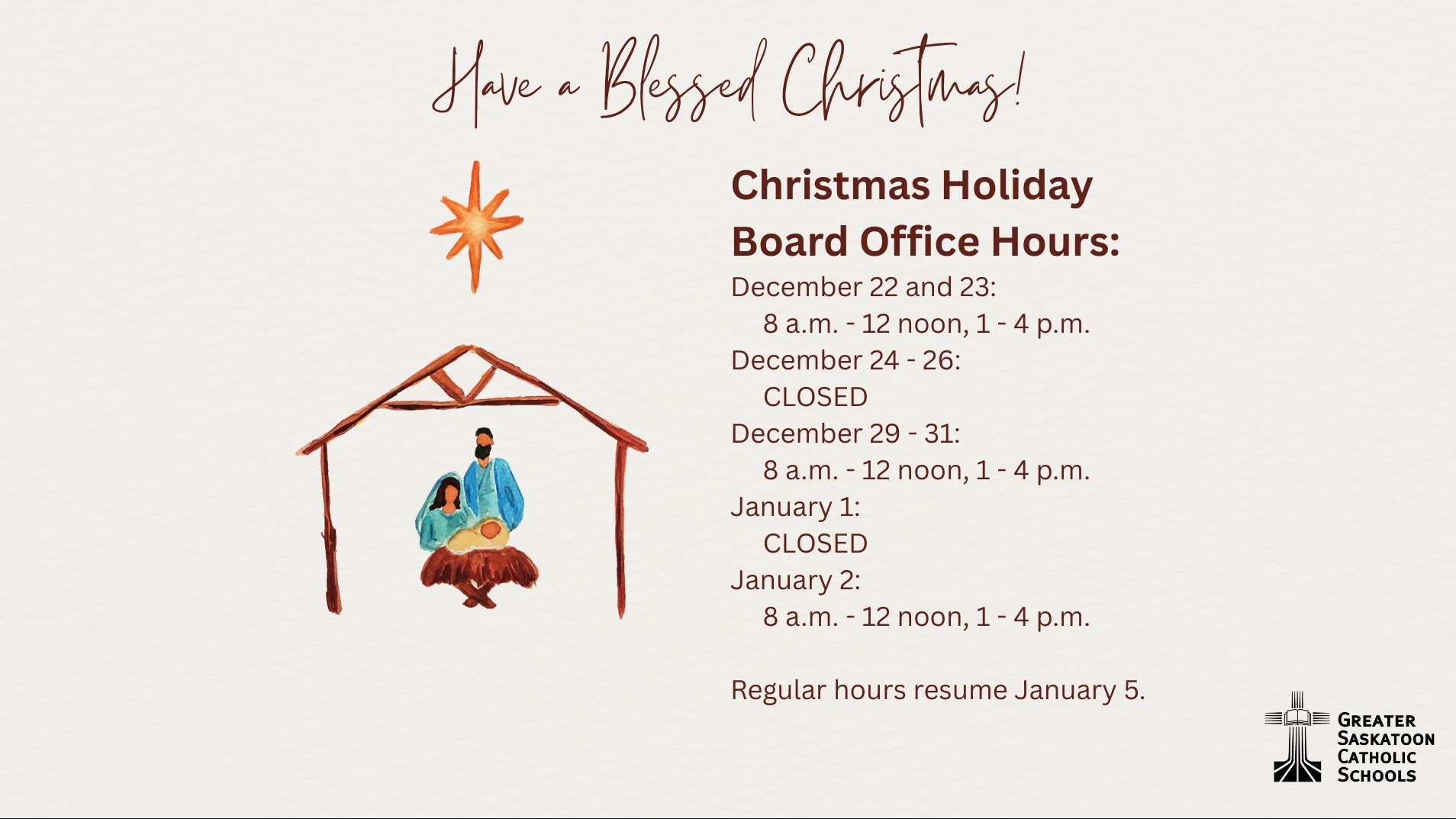 board office Christmas hours